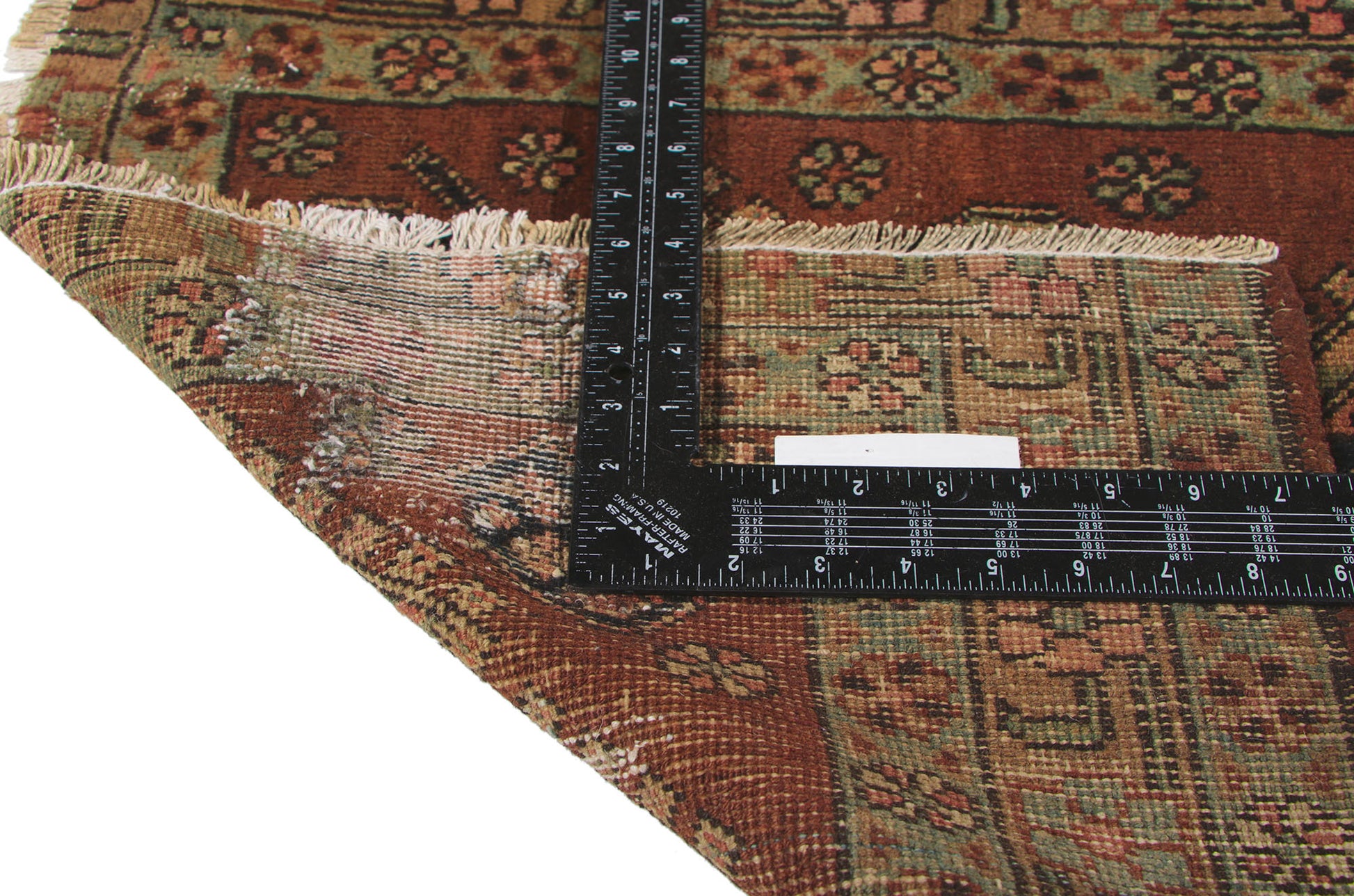 2 x 10 Antique-Worn Persian Heriz Rug 73166