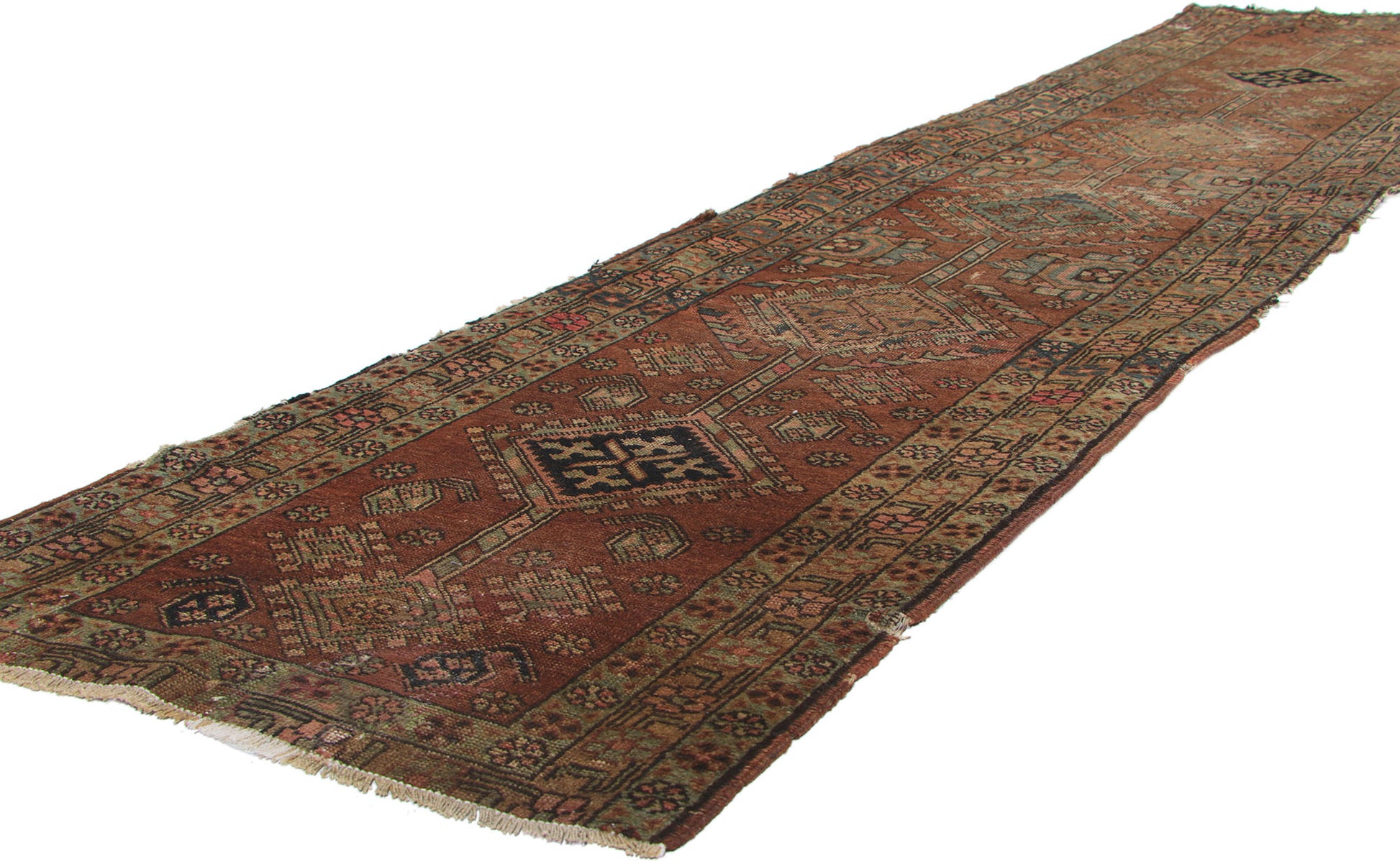 2 x 10 Antique-Worn Persian Heriz Rug 73166