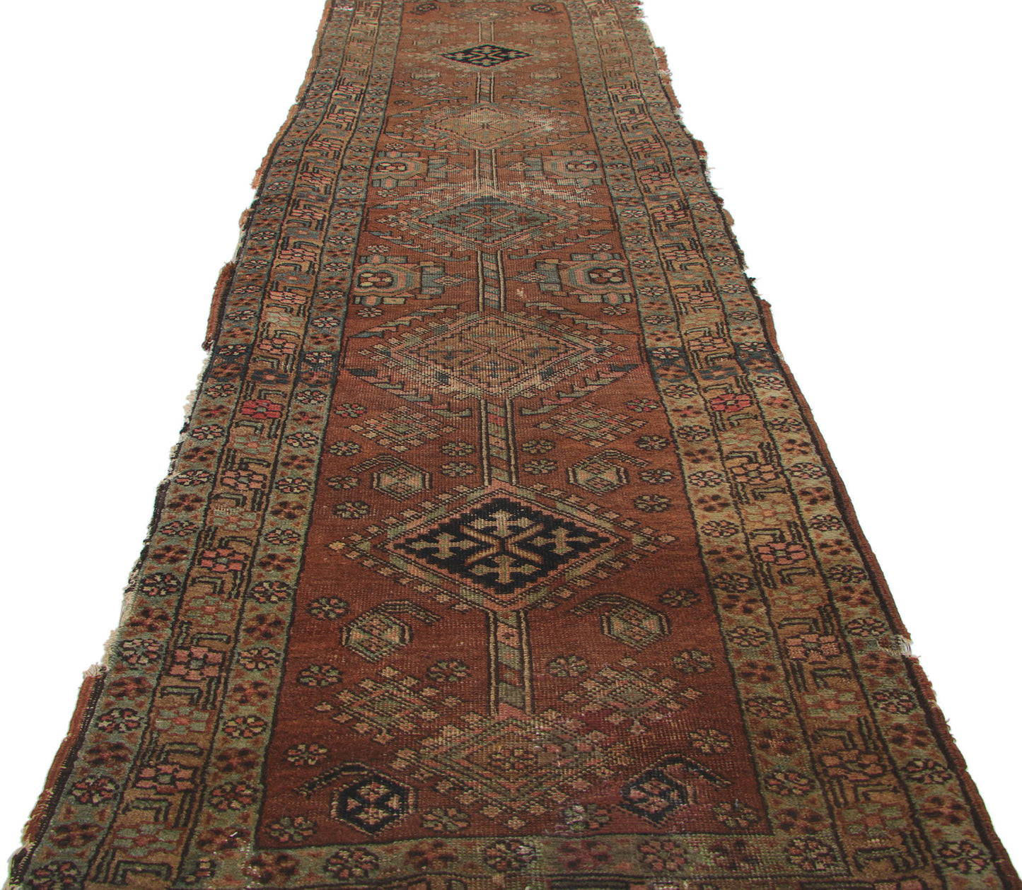 2 x 10 Antique-Worn Persian Heriz Rug 73166