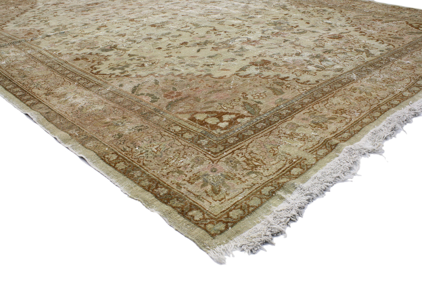 7 x 9 Antique-Worn Persian Mahal Rug 74939