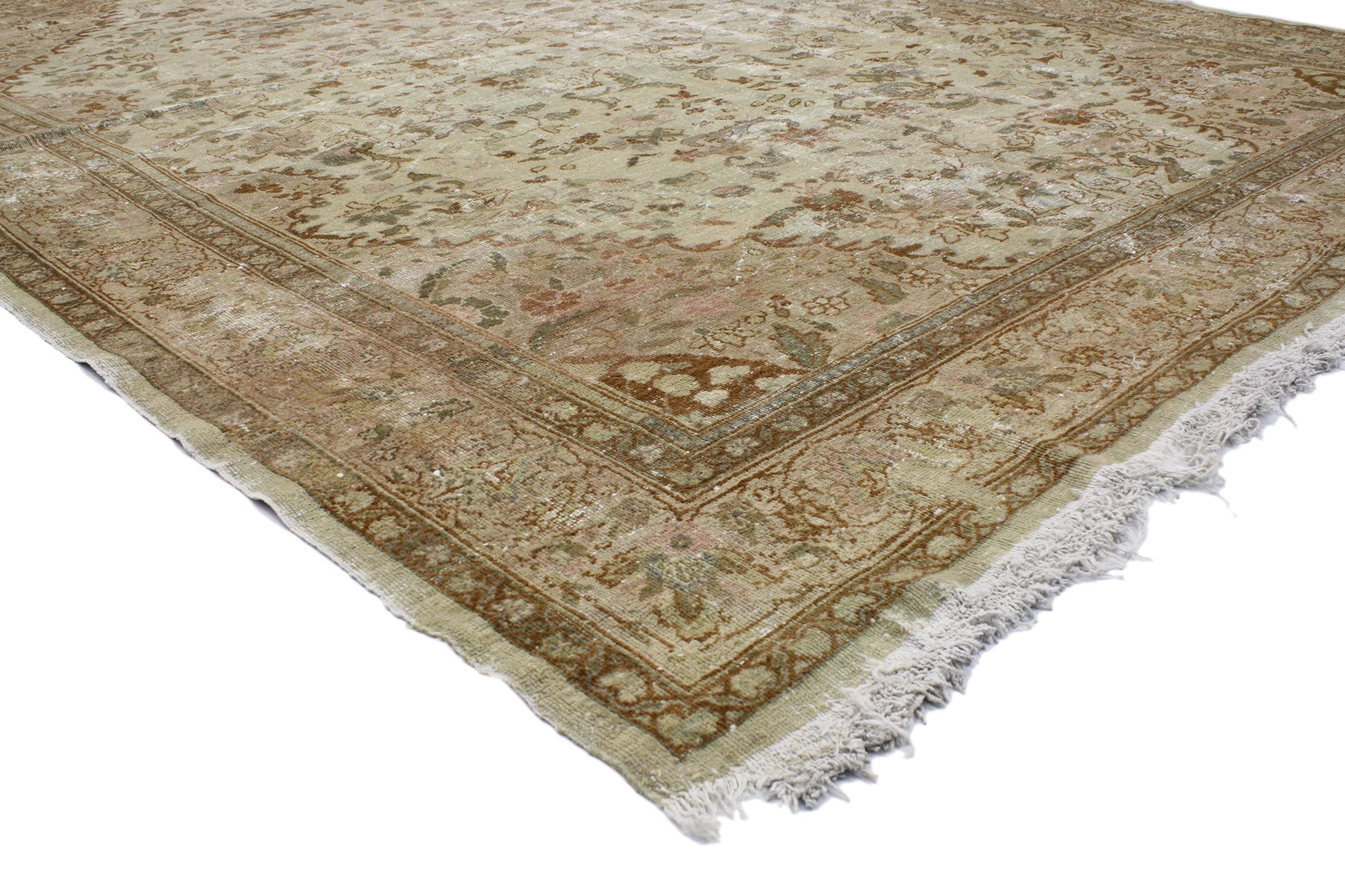 7 x 9 Antique-Worn Persian Mahal Rug 74939
