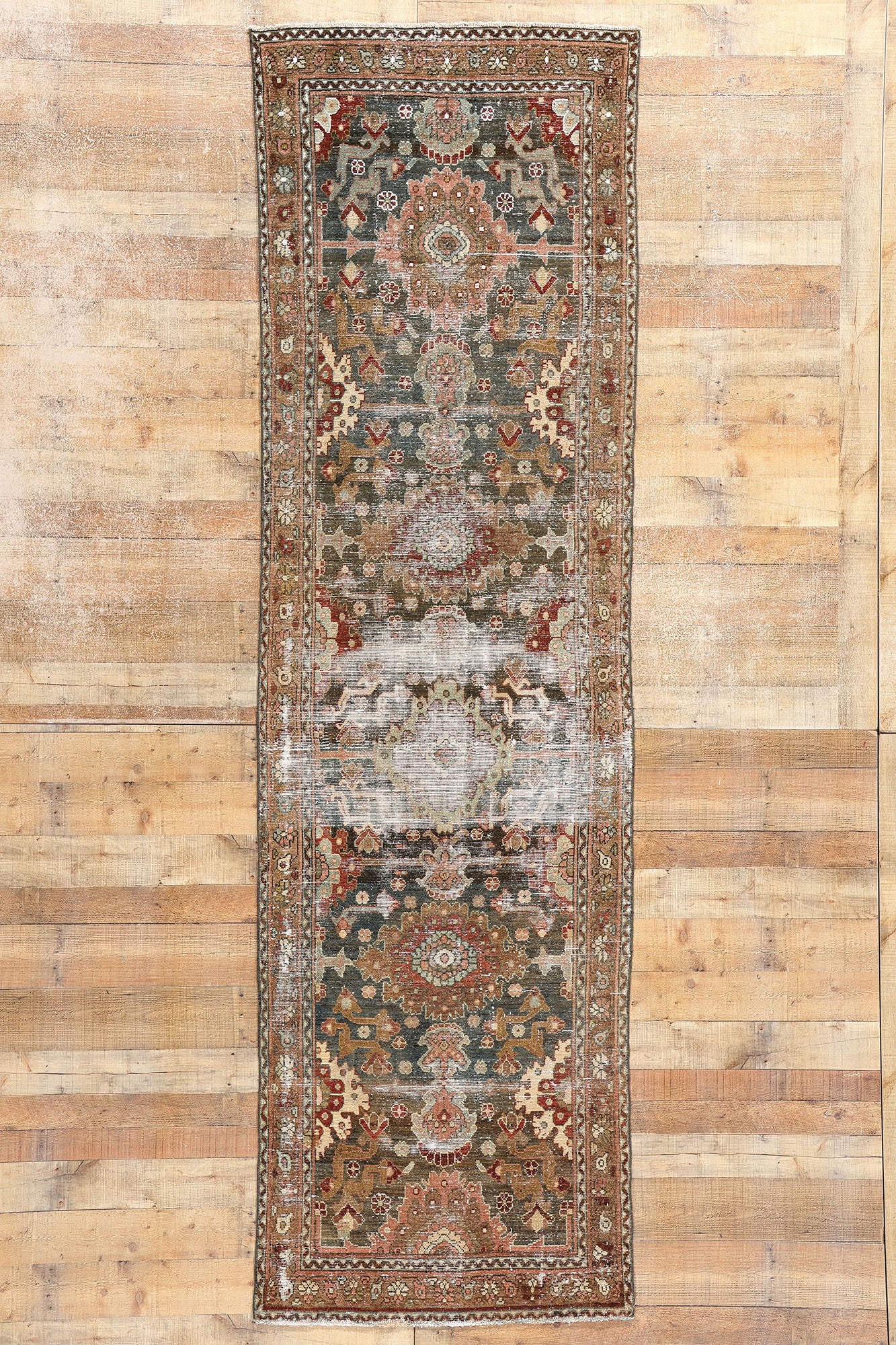 3 x 11 Antique-Worn Persian Malayer Rug 53763