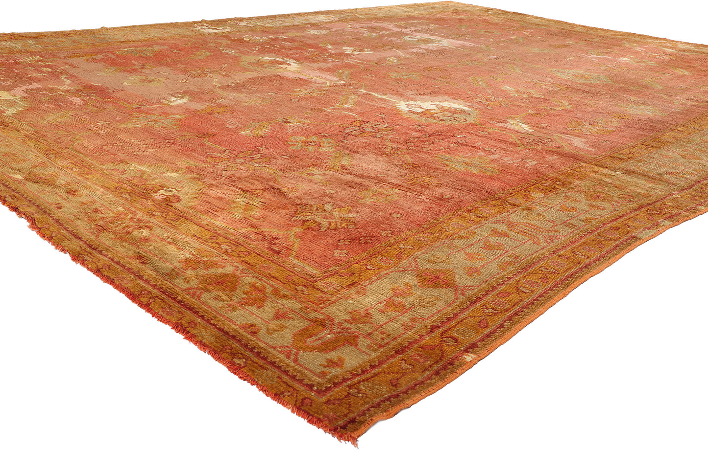 12 x 17 Antique-Worn Turkish Oushak Rug 78764