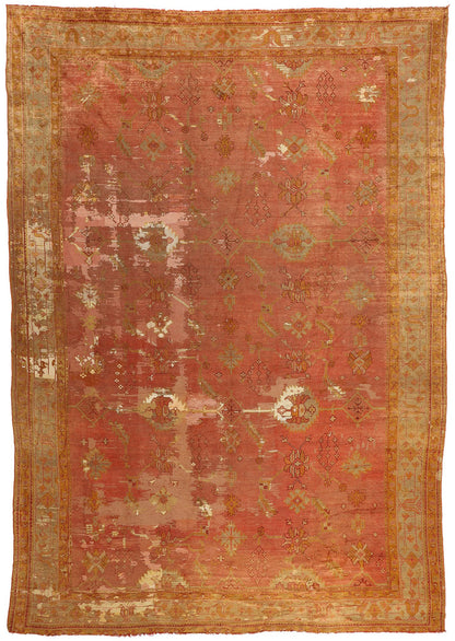 12 x 17 Antique-Worn Turkish Oushak Rug 78764
