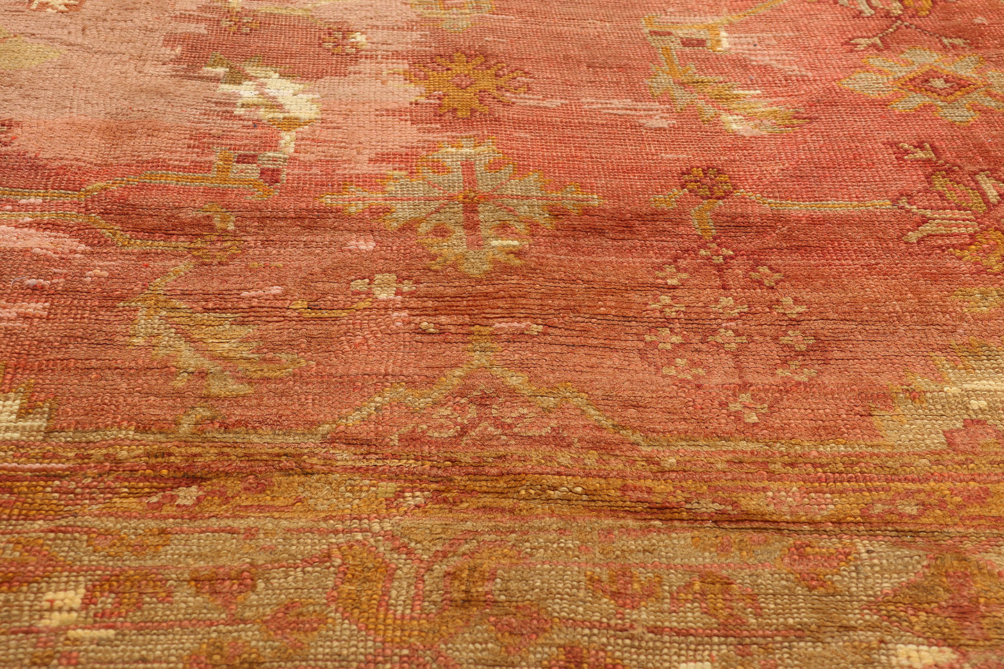 12 x 17 Antique-Worn Turkish Oushak Rug 78764
