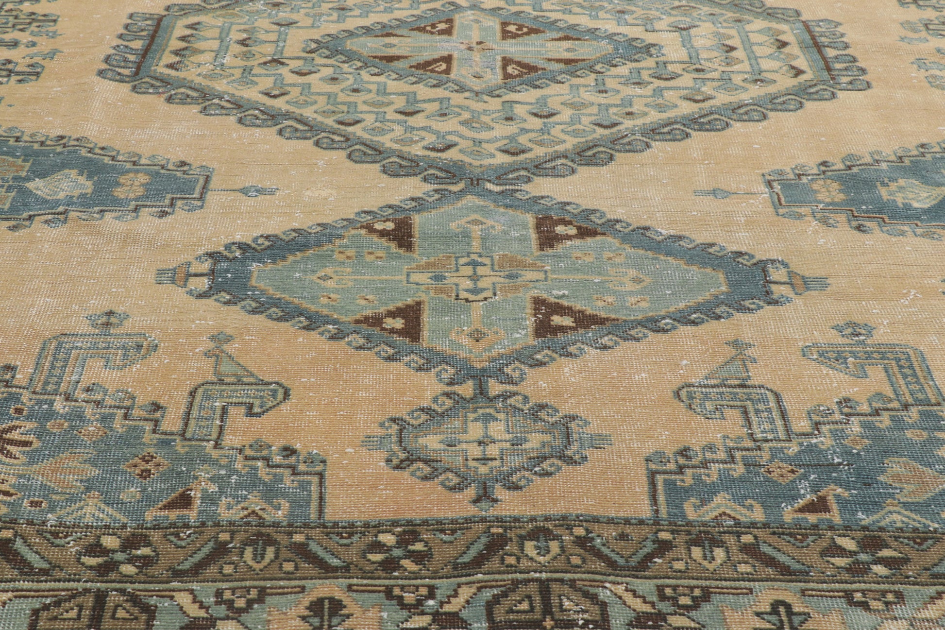 7 x 11 Vintage-Worn Persian Viss Rug 61019