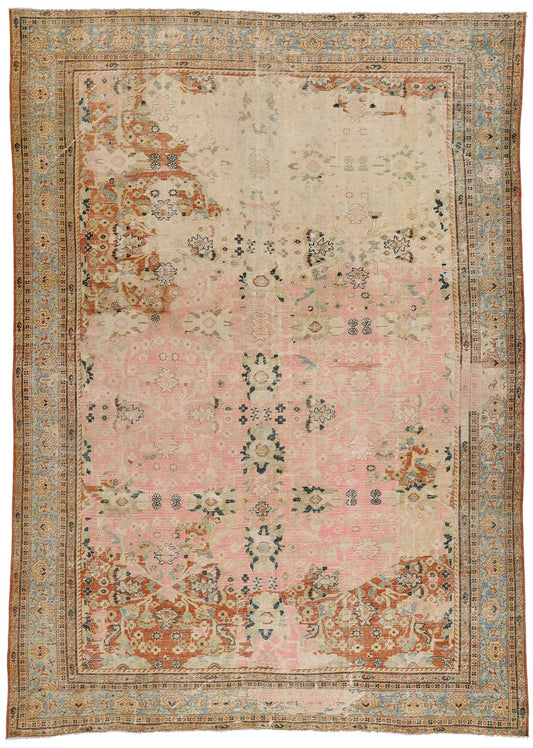 9 x 12 Antique Pink Persian Sultanabad Rug 53910