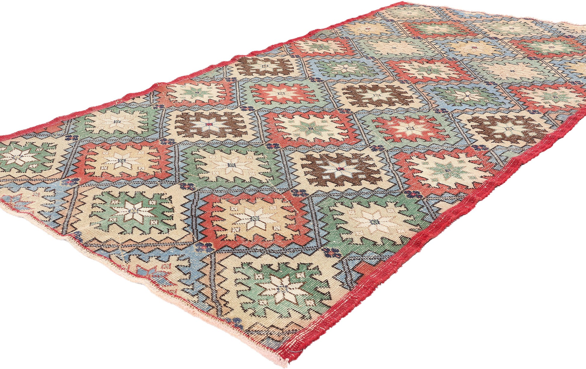 4 x 8 Vintage Turkish Sivas Rug 51996