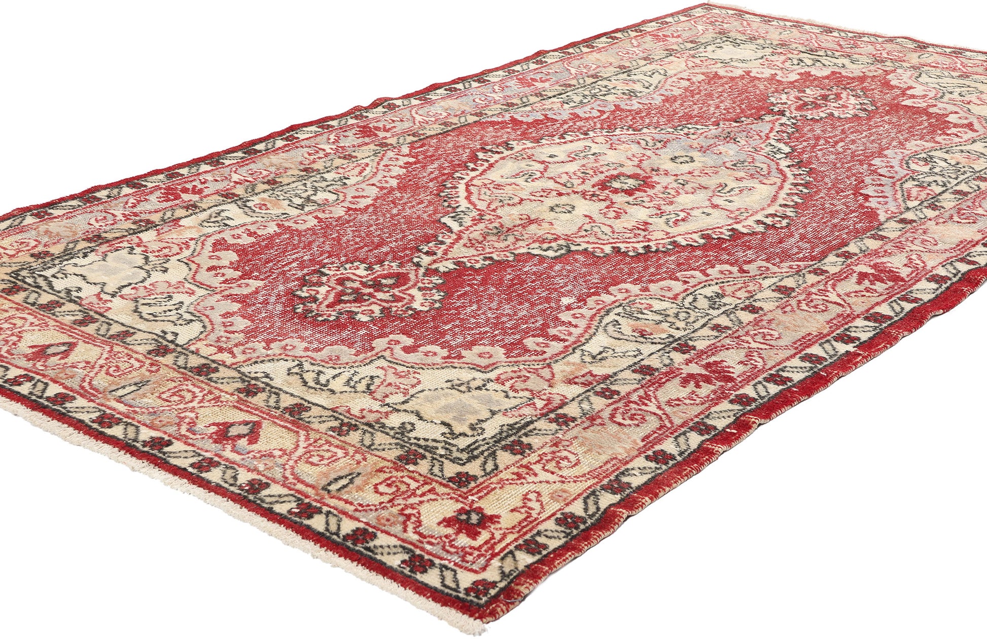 4 x 7 Vintage Red Turkish Sivas Rug 51941