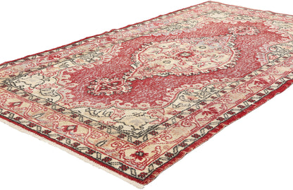4 x 7 Vintage Red Turkish Sivas Rug 51941