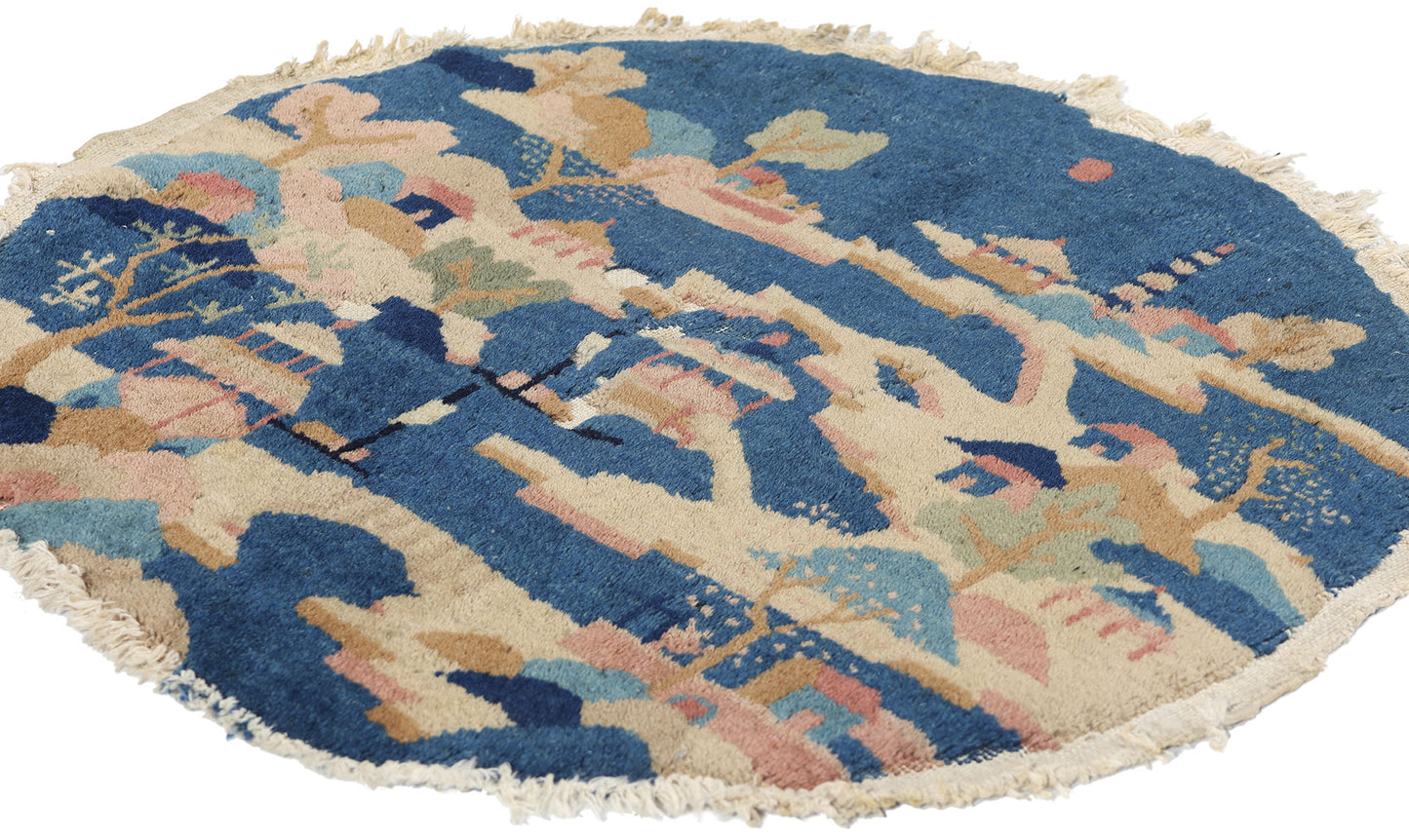 2 x 2 Antique Round Chinese Art Deco Rug 78900