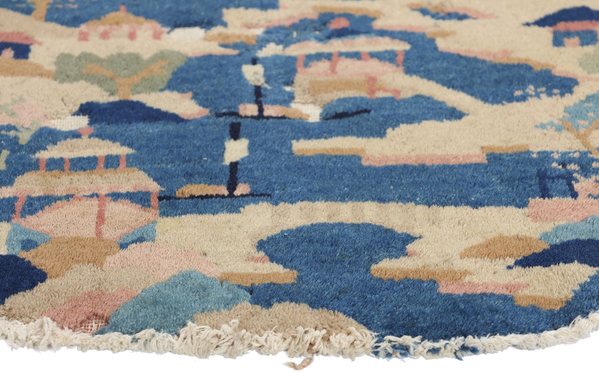 2 x 2 Antique Round Chinese Art Deco Rug 78900