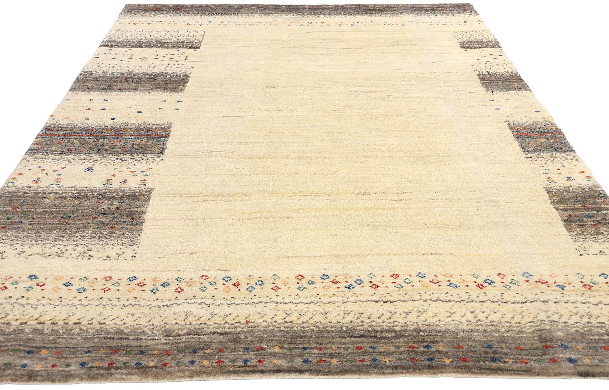 5 x 8 Earth-Tone Indian Gabbeh Rug 31006