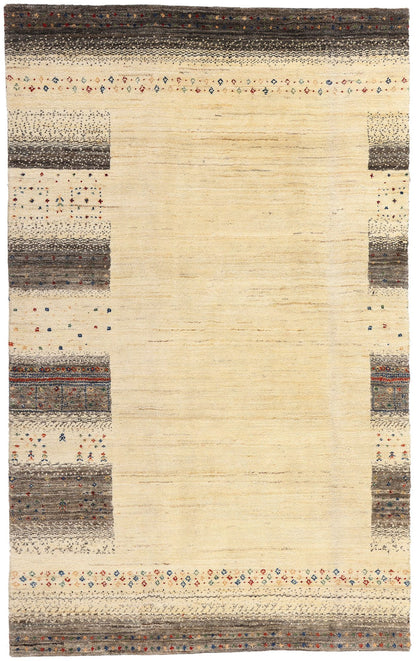 5 x 8 Earth-Tone Indian Gabbeh Rug 31006