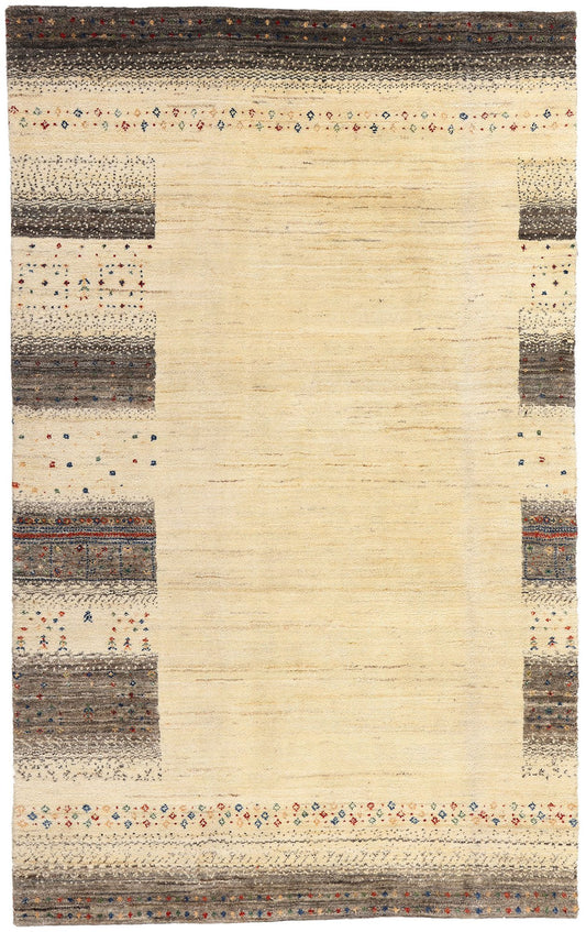 5 x 8 Earth-Tone Indian Gabbeh Rug 31006