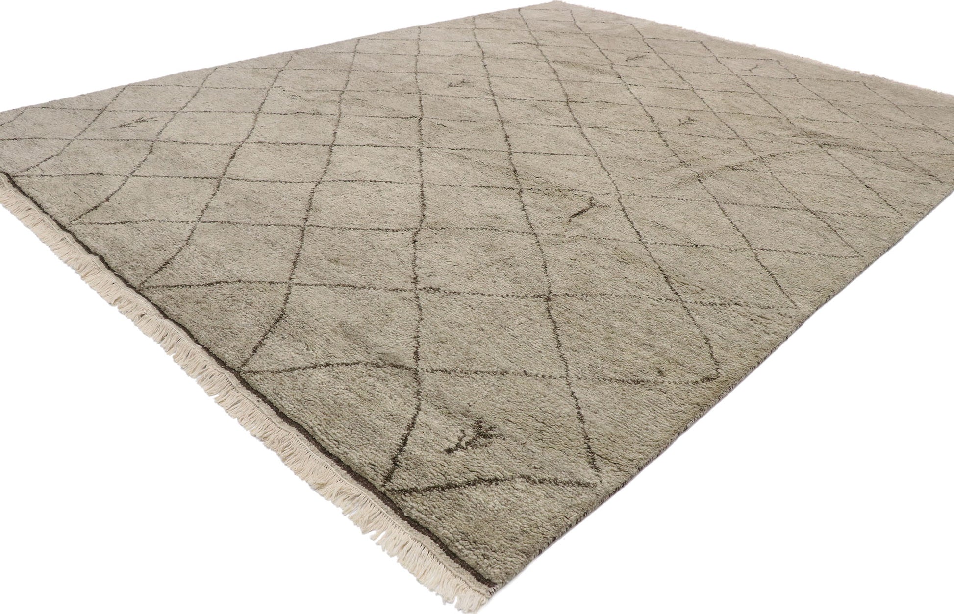 9 x 12 Modern Tribal Gray Moroccan Rug 30592