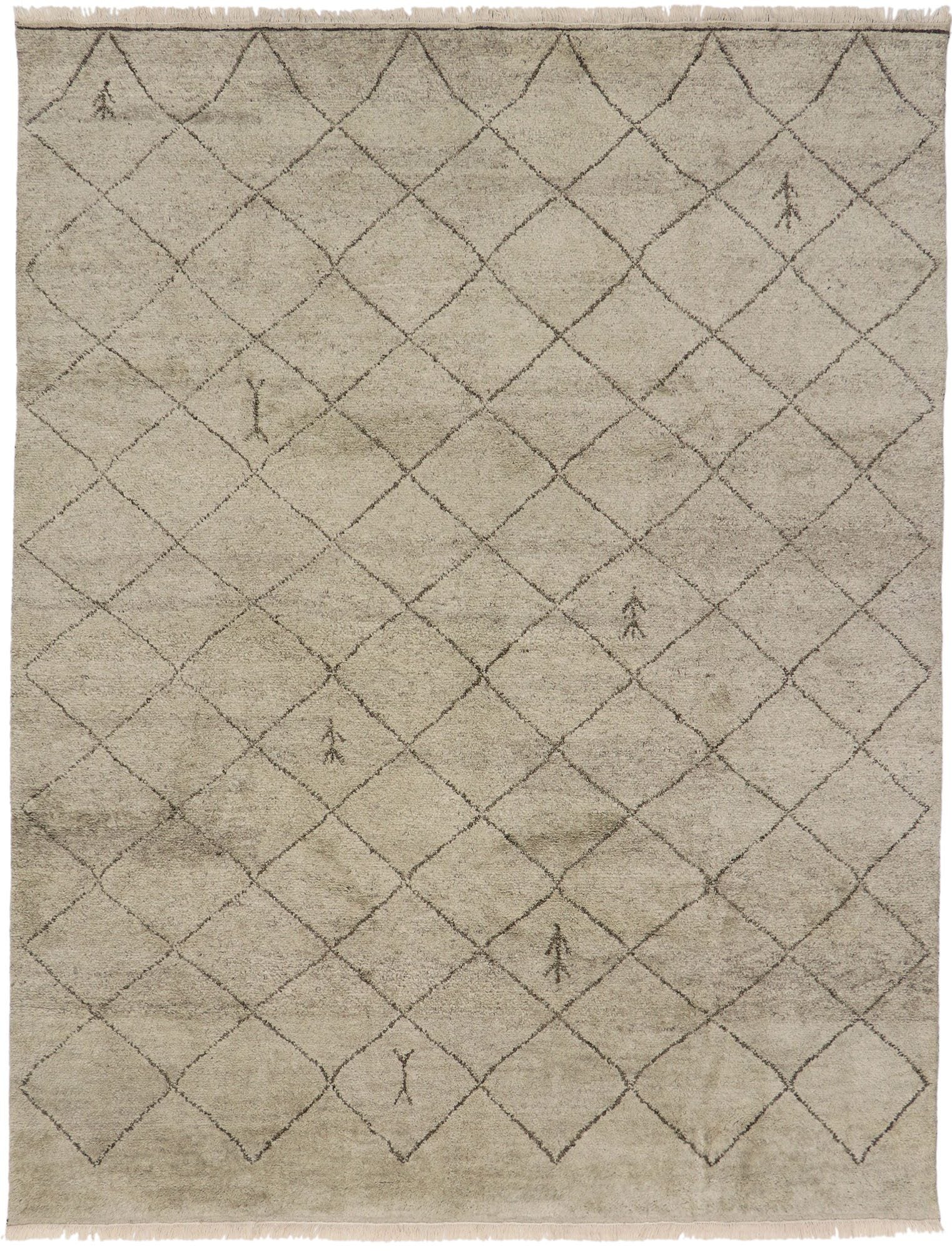 9 x 12 Modern Tribal Gray Moroccan Rug 30592