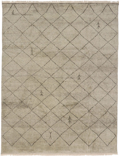 9 x 12 Modern Tribal Gray Moroccan Rug 30592