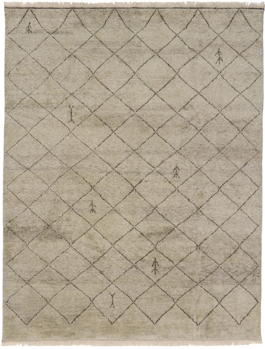 9 x 12 Modern Tribal Gray Moroccan Rug 30592