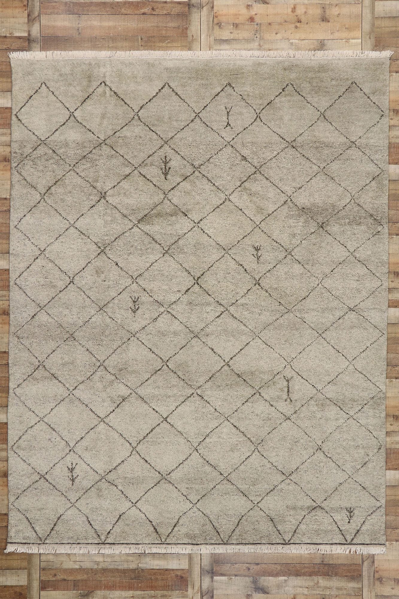 9 x 12 Modern Tribal Gray Moroccan Rug 30592
