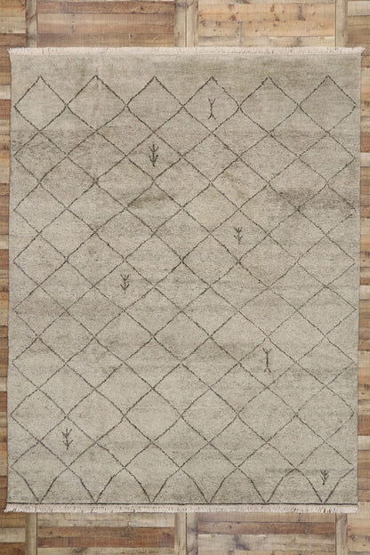 9 x 12 Modern Tribal Gray Moroccan Rug 30592