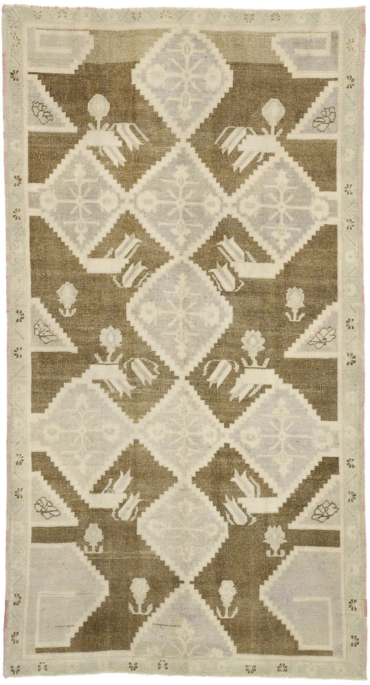 5 x 9 Vintage Turkish Oushak Rug 52469