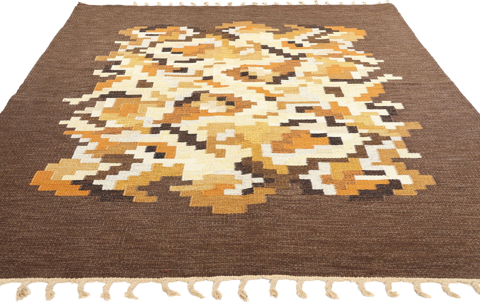 6 x 8 Erik Lundberg Vintage Swedish Rollakan Rug 78249