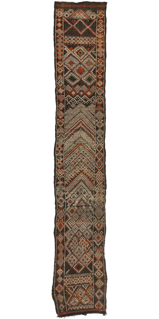 3 x 18 Vintage Zemmour Moroccan Kilim Rug 21779