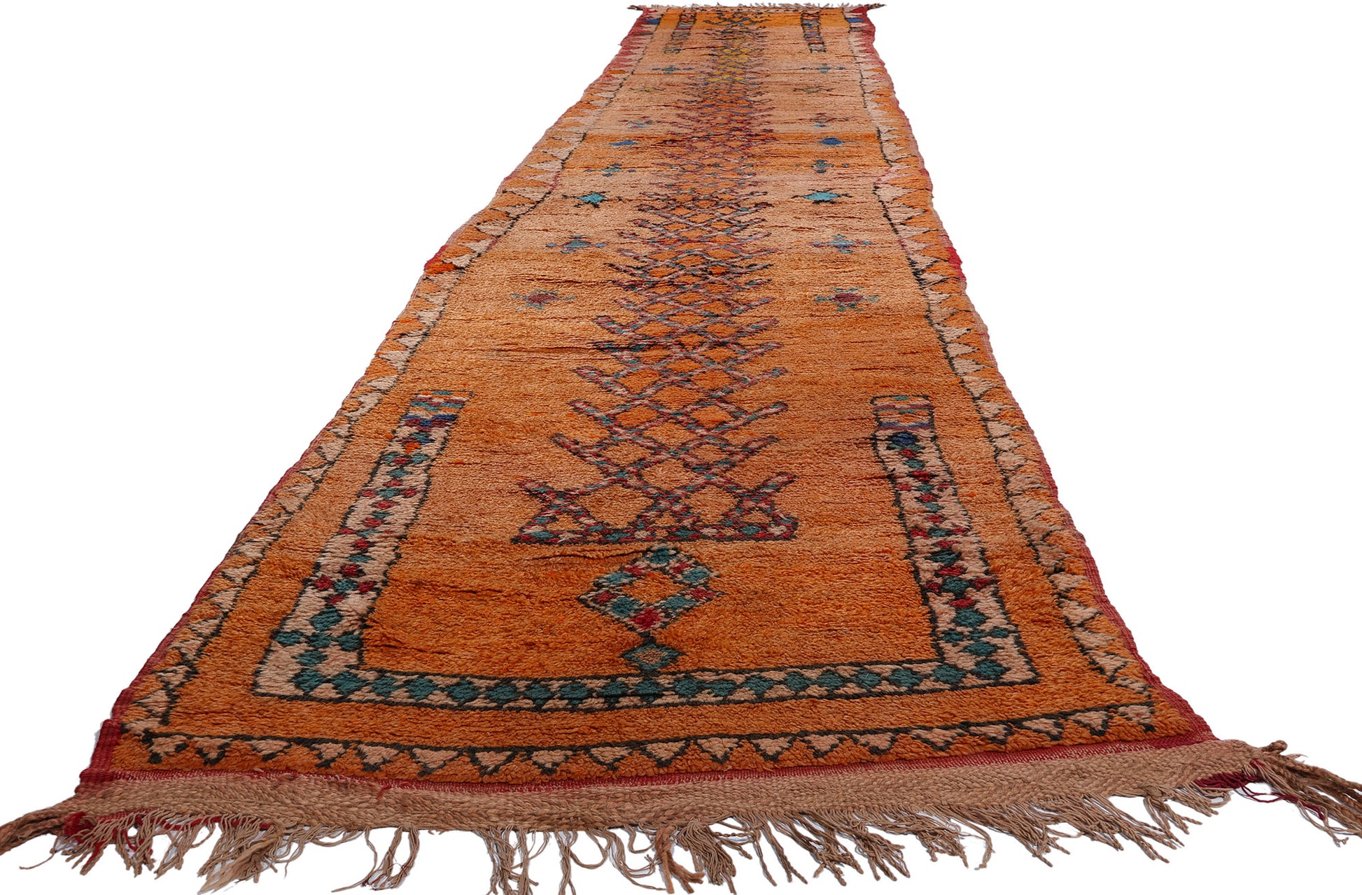3 x 19 Vintage Orange Boujad Moroccan Rug 21841