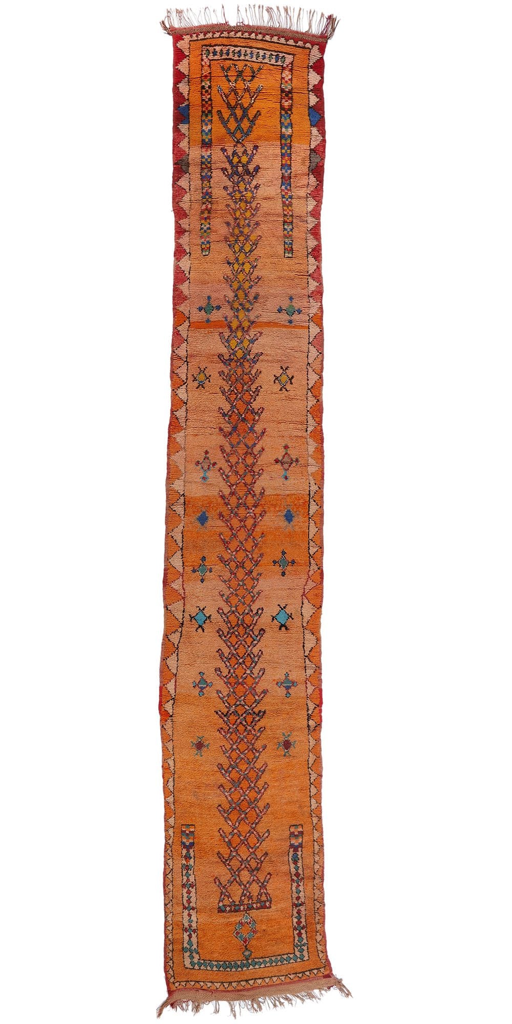 3 x 19 Vintage Orange Boujad Moroccan Rug 21841
