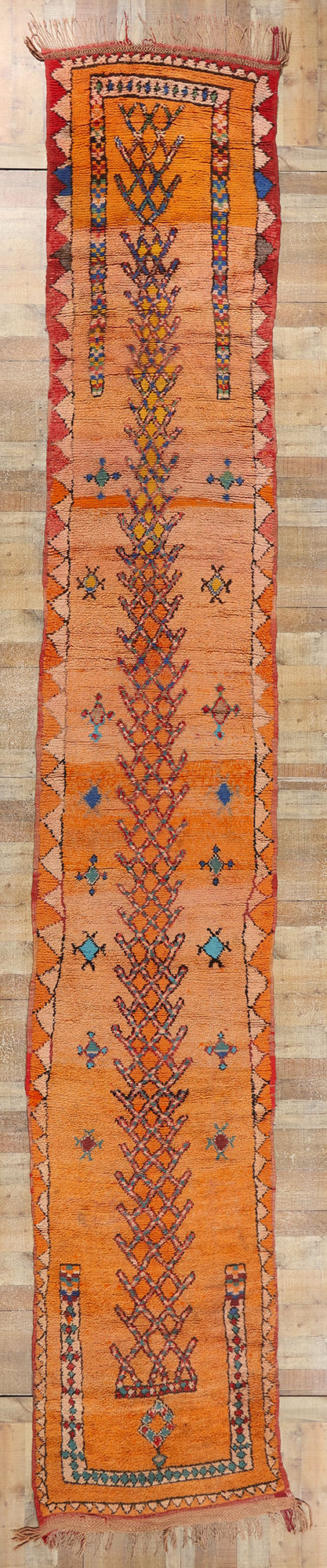 3 x 19 Vintage Orange Boujad Moroccan Rug 21841