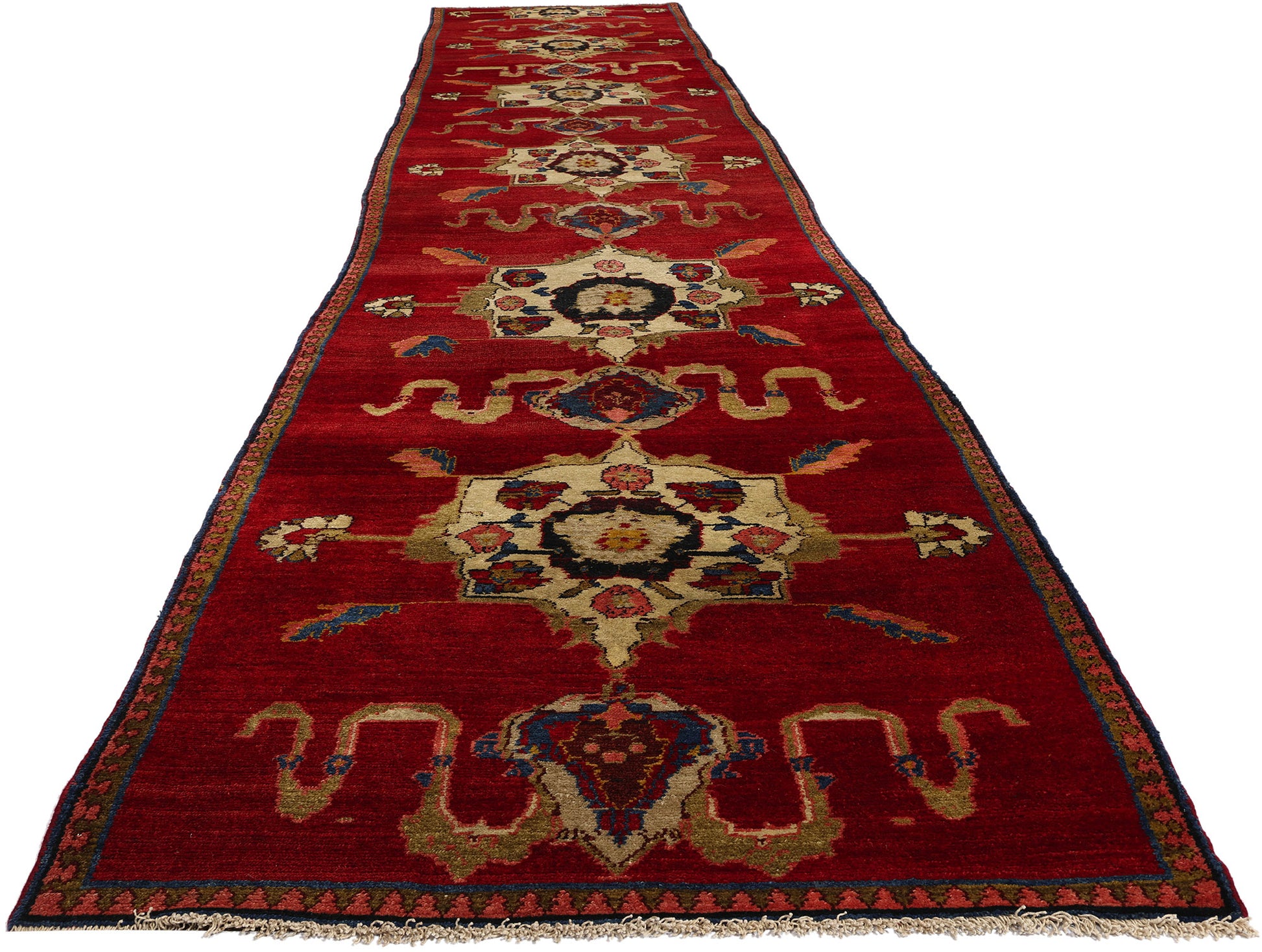 3 x 17 Vintage Red Turkish Oushak Rug 53870