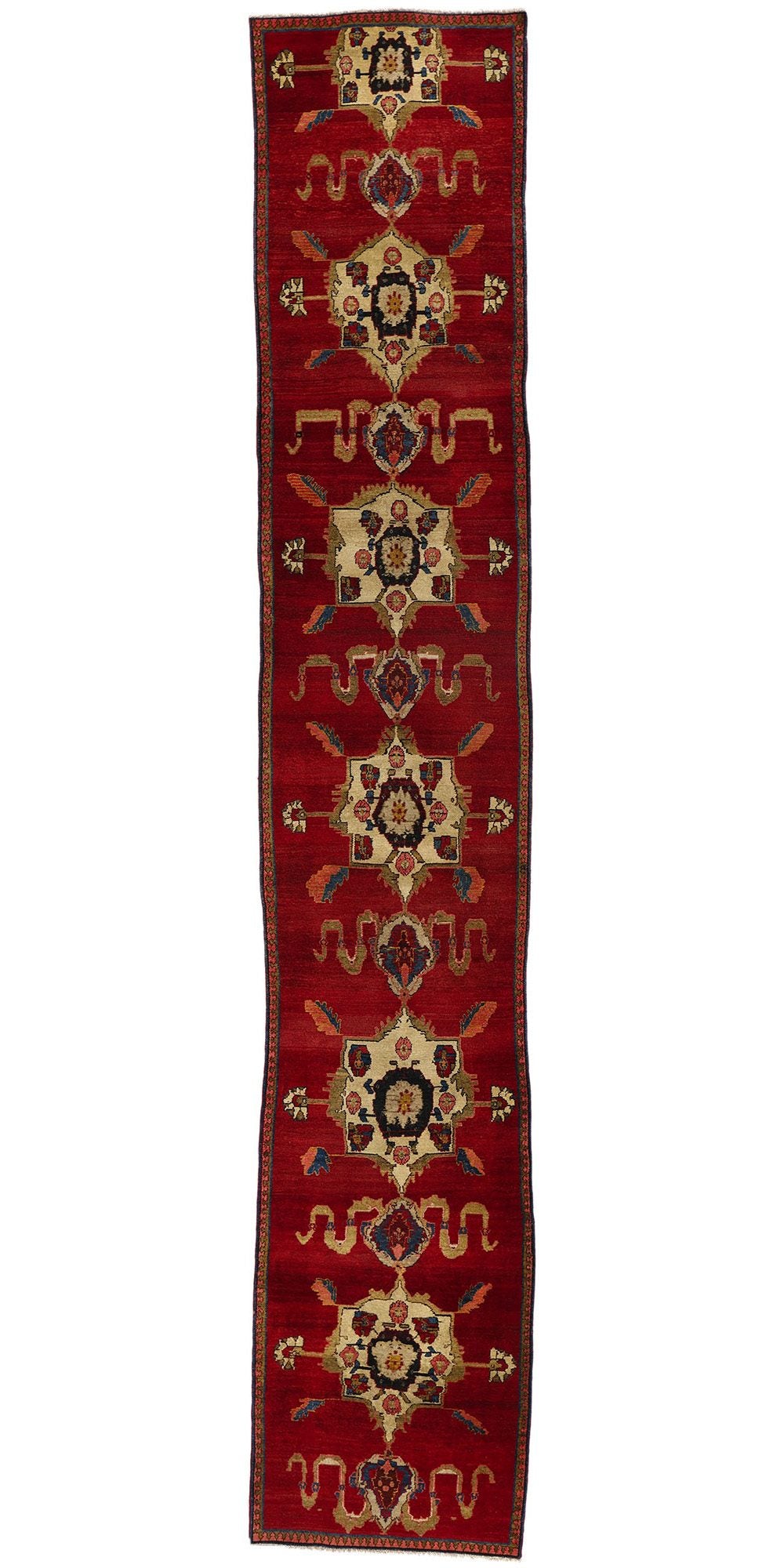 3 x 17 Vintage Red Turkish Oushak Rug 53870