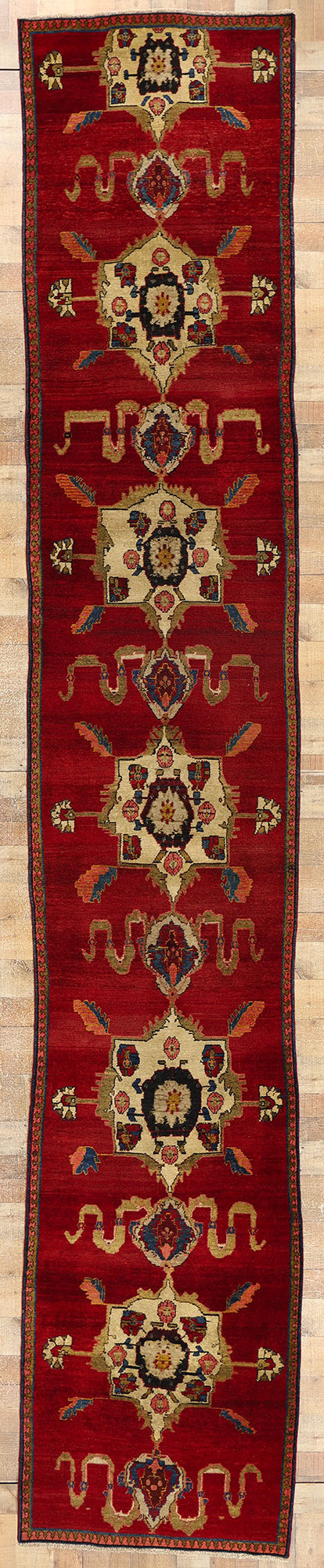 3 x 17 Vintage Red Turkish Oushak Rug 53870