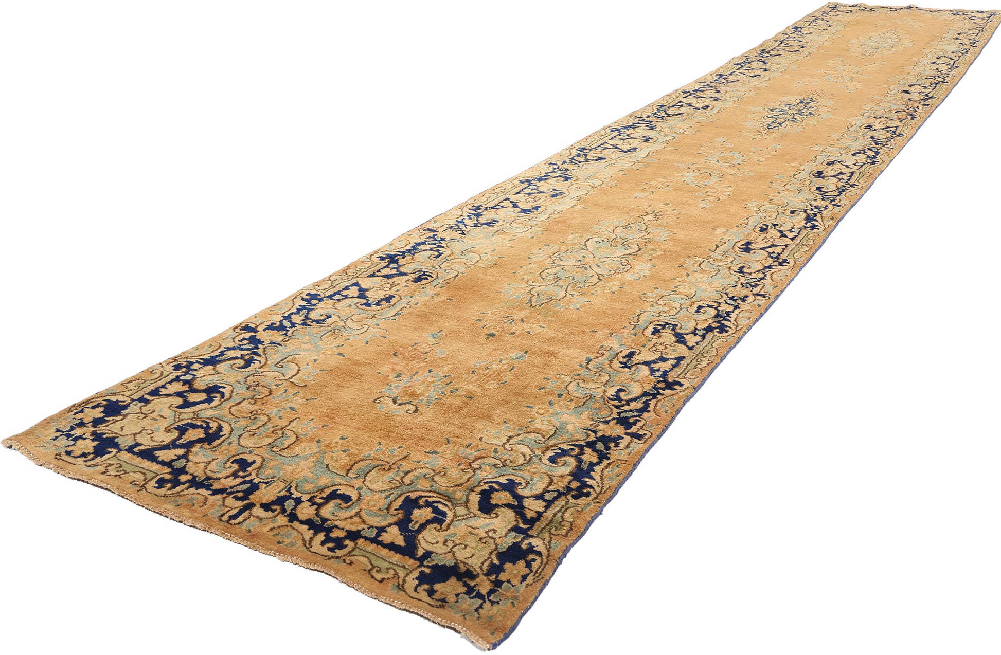 ​3 x 17 Vintage Persian Kerman Rug 73658​