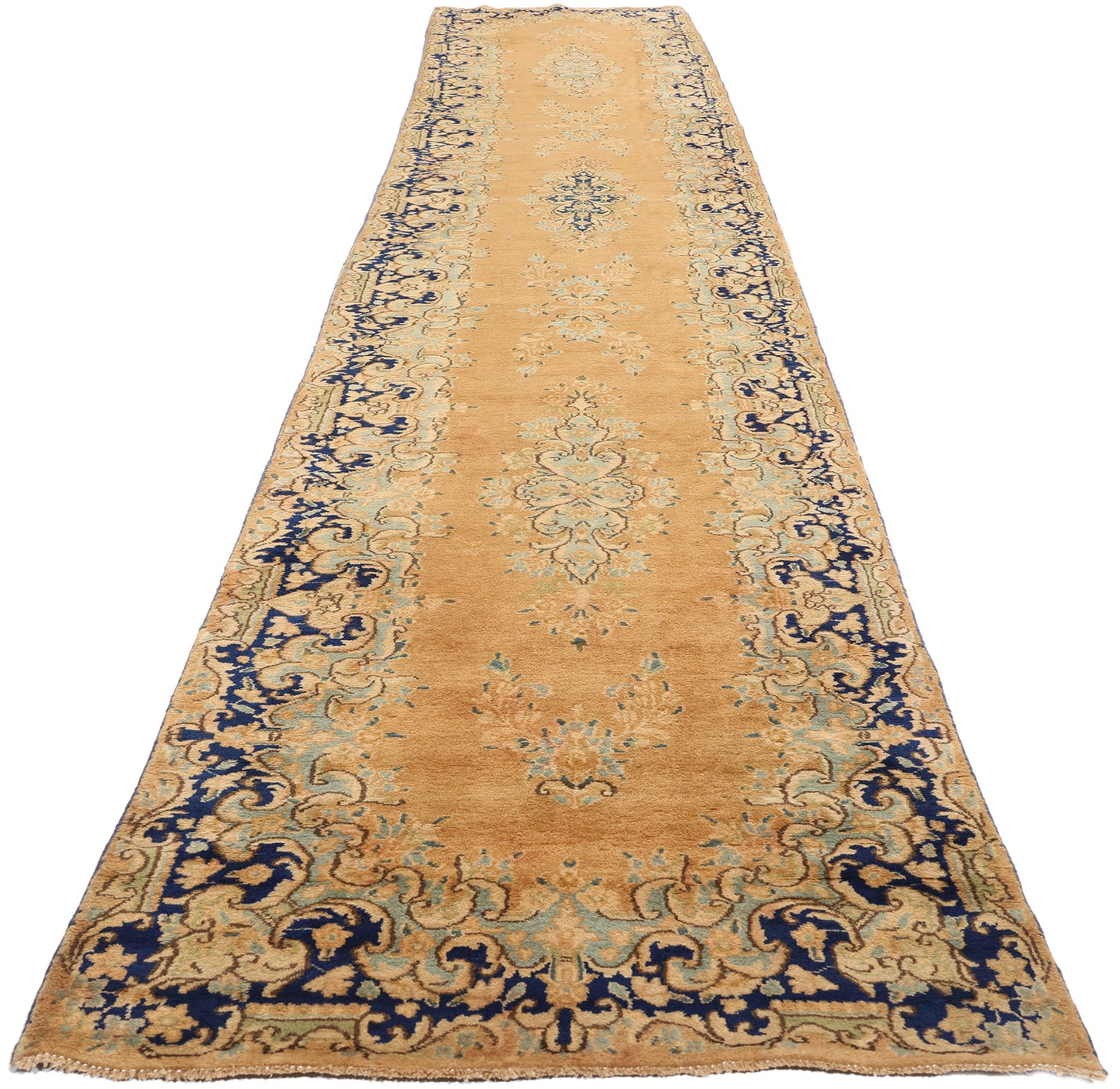 ​3 x 17 Vintage Persian Kerman Rug 73658​