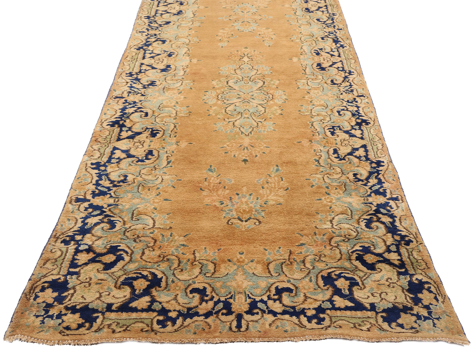 ​3 x 17 Vintage Persian Kerman Rug 73658​