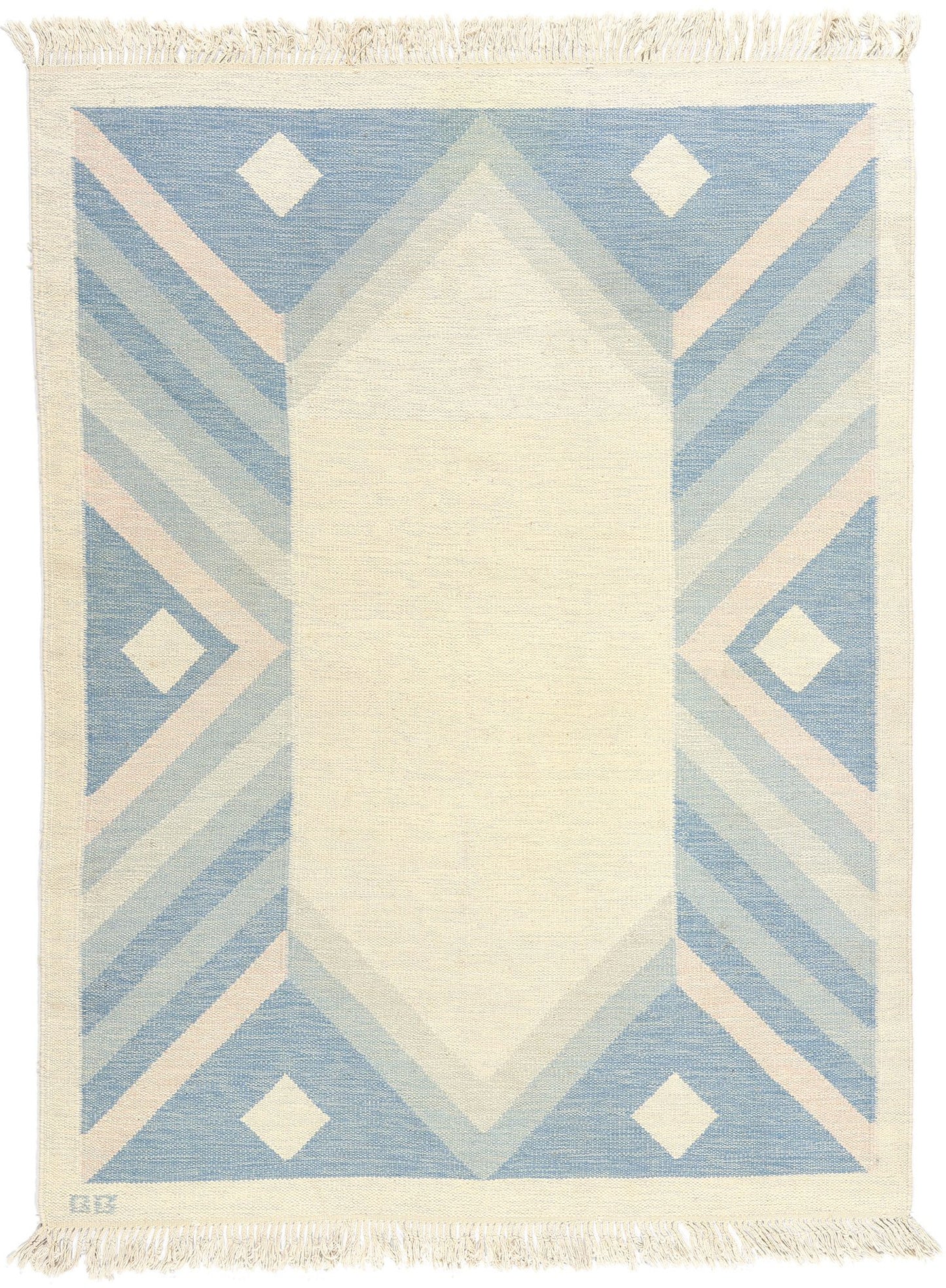 5 x 7 Gitt Grannsjo-Carlsson Vintage Swedish Rollakan Rug 78817