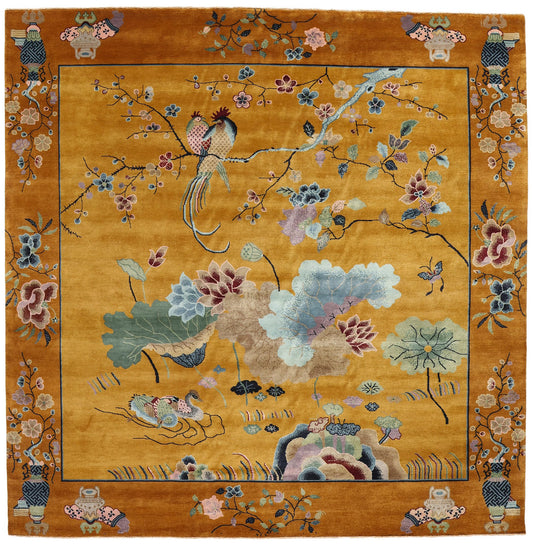 10 x 10 Modern Square Chinese Art Deco Pictorial Rug 31086