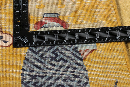 10 x 13 Golden Chinese Art Deco Rug 30920