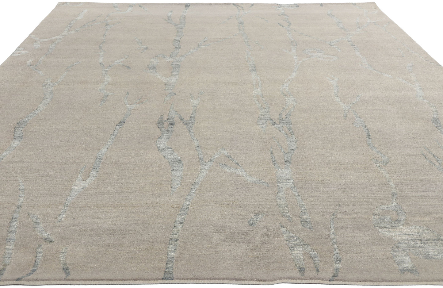 7 x 9 Biophilic Japandi Modern Wool and Silk Rug 31134