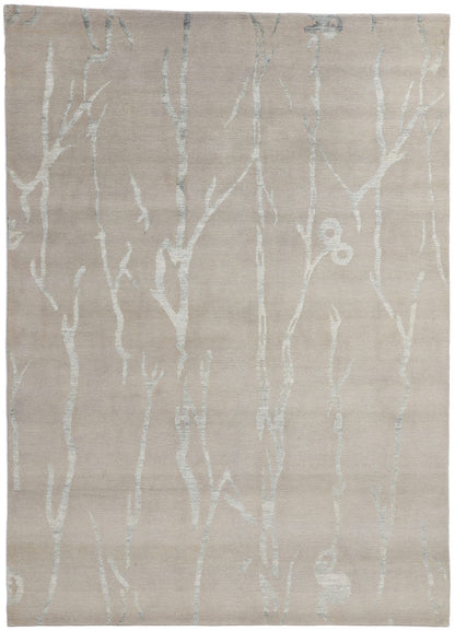 7 x 9 Biophilic Japandi Modern Wool and Silk Rug 31134