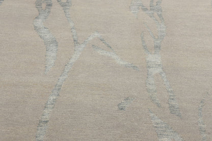 7 x 9 Biophilic Japandi Modern Wool and Silk Rug 31134