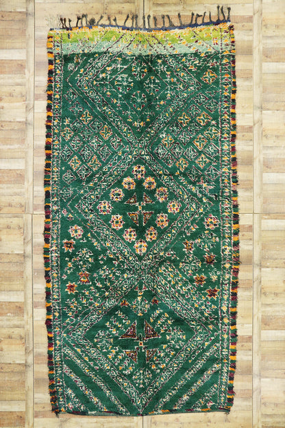 7 x 14 Vintage Green Beni MGuild Moroccan Rug 21322