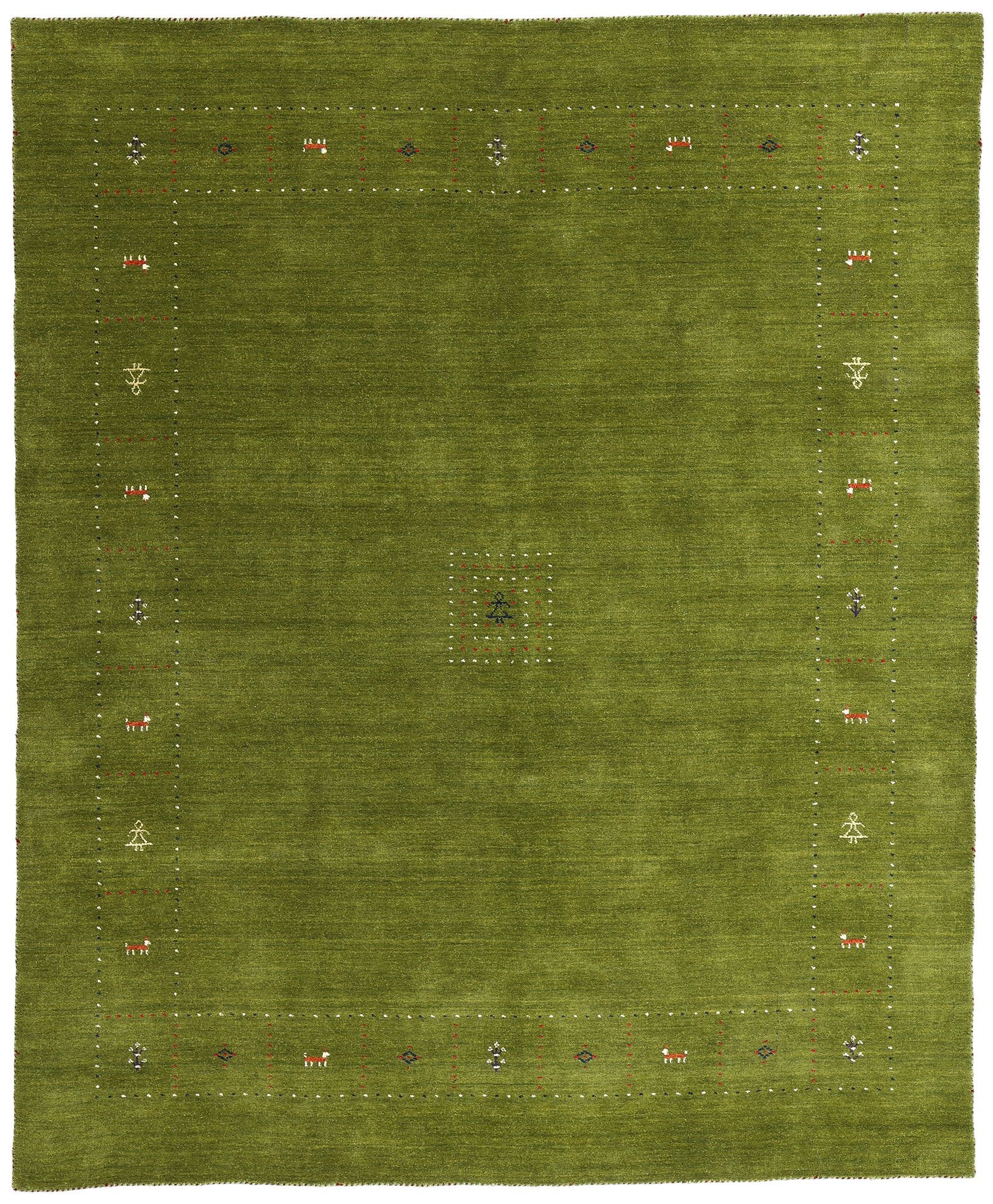 8 x 10 Green Indian Gabbeh Rug 78769