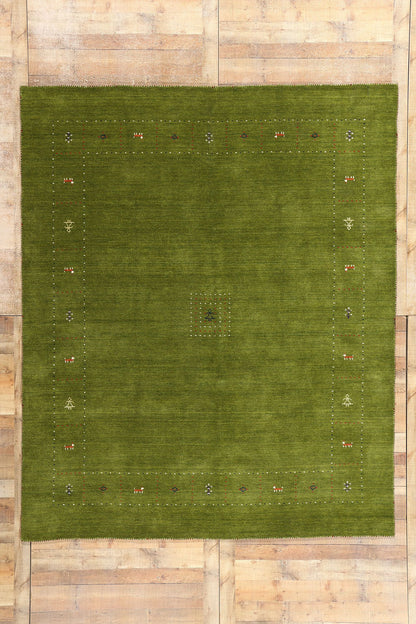 8 x 10 Green Indian Gabbeh Rug 78769