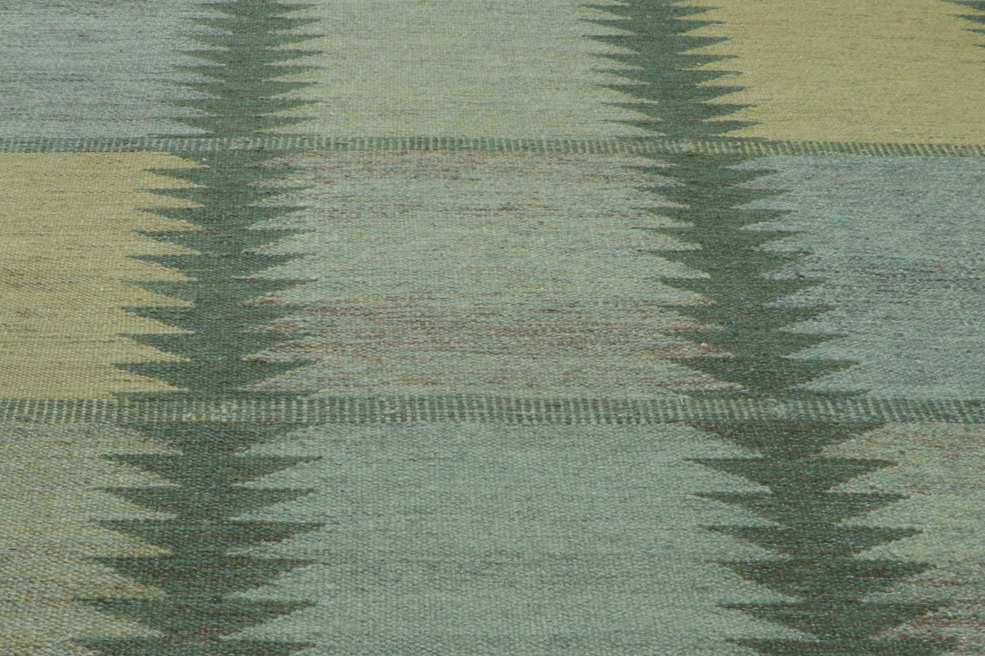 9 x 12 Scandinavian Modern Green Swedish Inspired Kilim Rug 30799