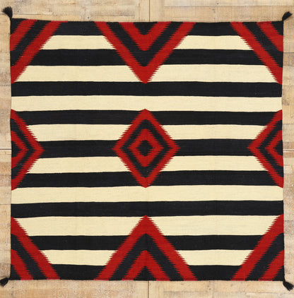 6 x 6 Southwest Modern Chief Blanket Navajo-Style Rug 81046