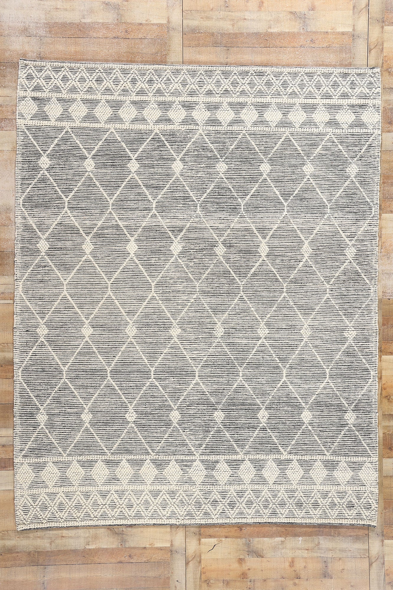 8 x 10 Moroccan Textured High-Low Kilim Rug 31029