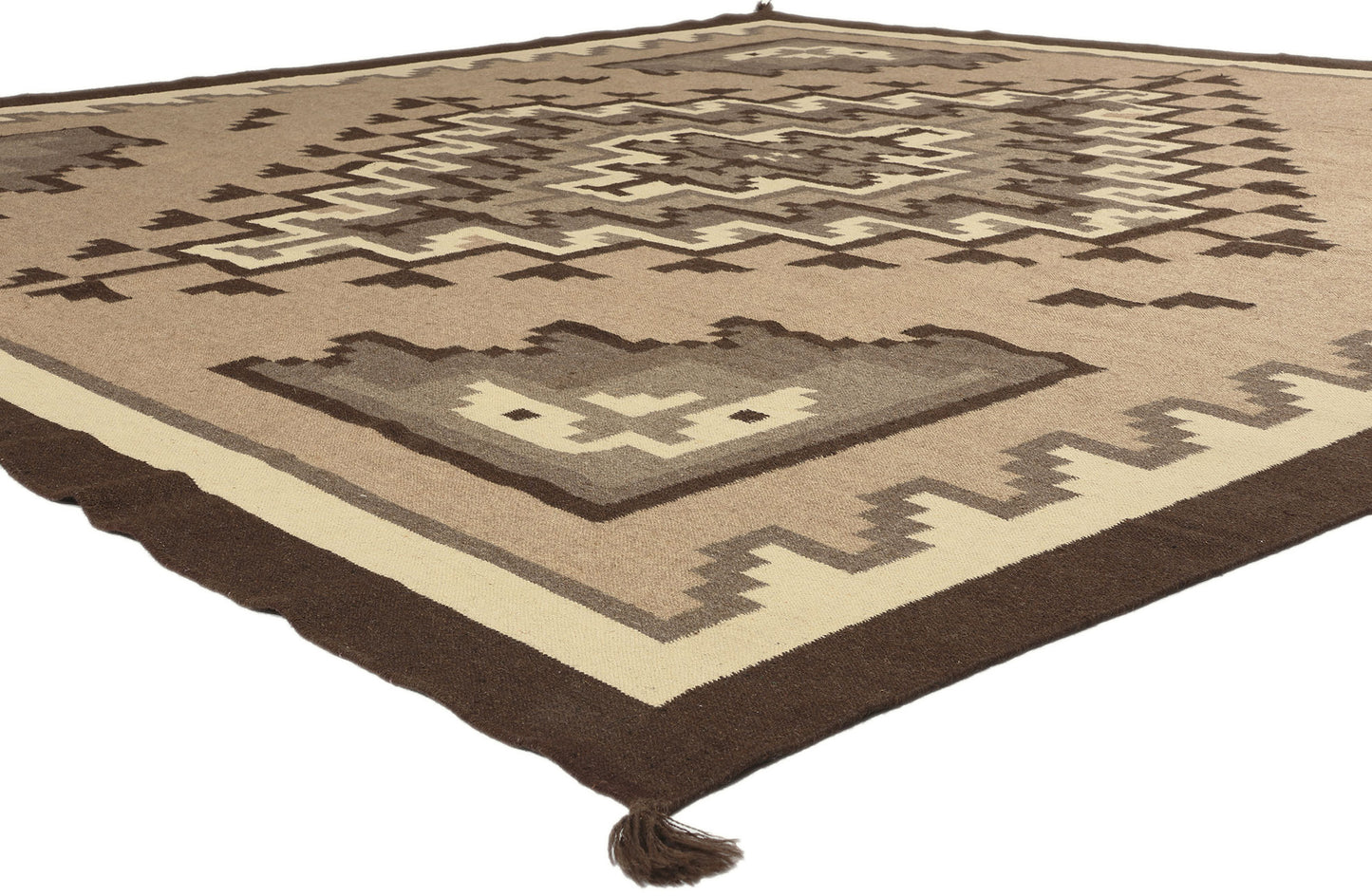 10 x 10 Southwest Modern Two Grey Hills Navajo-Style Rug 81039